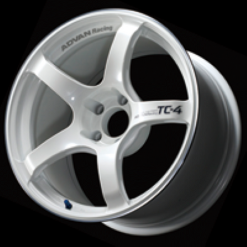 Advan TC4 17x8.0 +38 5x114.3 Racing White Metallic and Ring Wheel