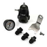 DeatschWerks DWR1000 AFPR + Pressure Gauge + 8AN Fittings - Anodized Black