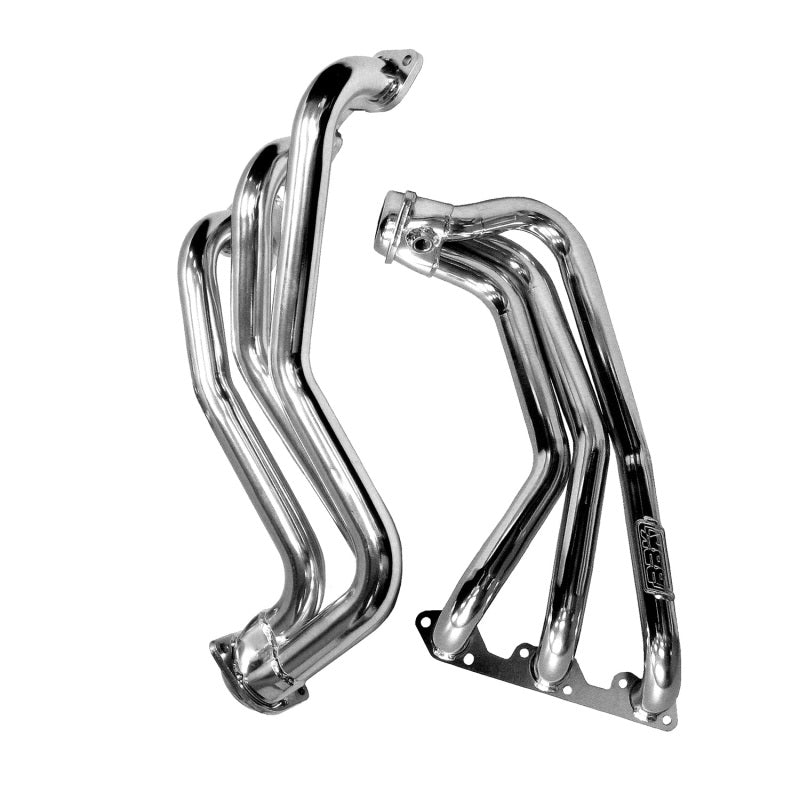 BBK 07-11 Jeep 3.8 V6 Long Tube Exhaust Headers And Y Pipe And Converters - 1-5/8 Silver Ceramic