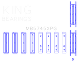 King Engine Bearings Subaru FA20 FB20 Performance Tri-Metal Main Bearing Set - Size +.025mm