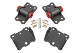 BMR 78-87 G-Body Motor Mount Kit Upper & Lower Poly - Black Hammertone