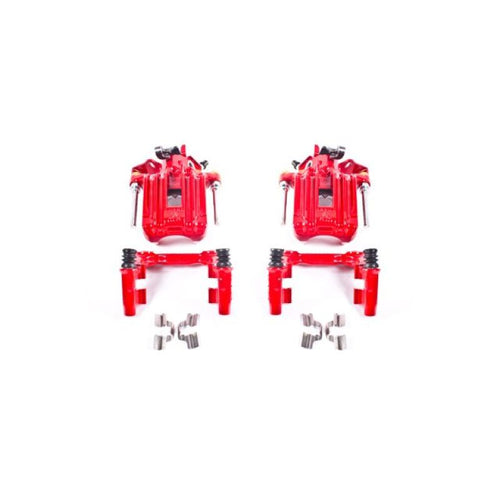 Power Stop 00-06 Audi TT Quattro (w/Non Vented Rotors Only) Rear Red Calipers w/Brackets - Pair