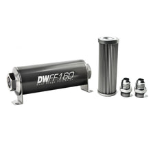 Load image into Gallery viewer, DeatschWerks Stainless Steel 10AN 10 Micron Universal Inline Fuel Filter Housing Kit (160mm)