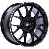 BBS CH-R 18x8.5 5x112 ET38 Satin Black Polished Rim Protector Wheel -82mm PFS/Clip Required