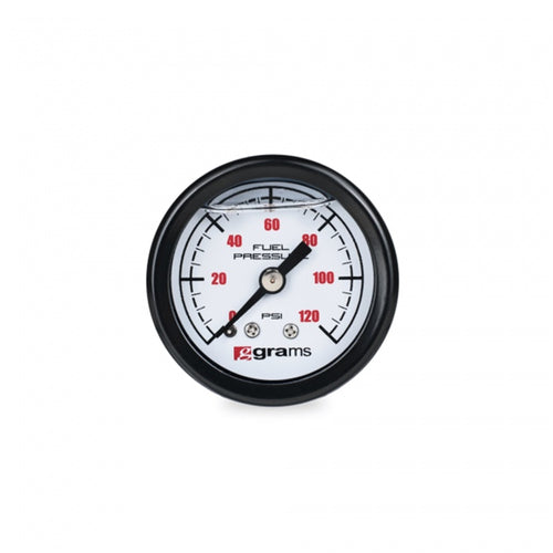 Grams Performance Universal 0-120 PSI Fuel Pressure Gauge - White Face