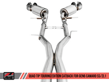 Load image into Gallery viewer, AWE Tuning 16-19 Chevy Camaro SS Res Cat-Back Exhaust -Touring Edition (Quad Diamond Black Tips)