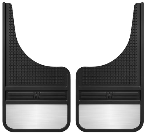 Husky Liners Universal 12in Wide Black Rubber Front Mud Flaps w/ Weight