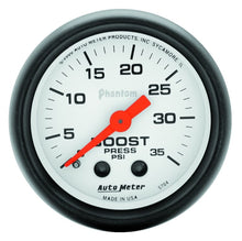 Load image into Gallery viewer, Autometer Phantom 52mm 35 PSI Mechanical Boost Gauge