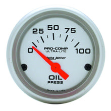 Load image into Gallery viewer, Autometer Ultra-Lite 52mm 0-100 PSI Electronic Oil Pressure Gauge
