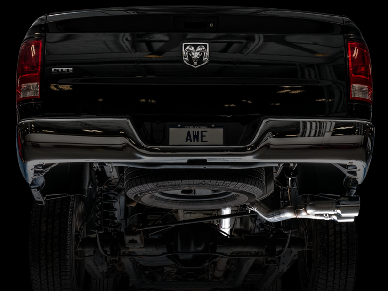 AWE Tuning 09-18 RAM 1500 5.7L (w/Cutouts) 0FG Dual Rear Exit Cat-Back Exhaust - Chrome Silver Tips