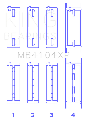 King Engine Bearings Nissan VG30DE/VG30DETT Performance Main Bearing Set - Size STD