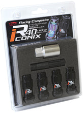 Load image into Gallery viewer, Project Kics 12X1.25 R40 Iconix Black Lug Nut Lock Set - 4