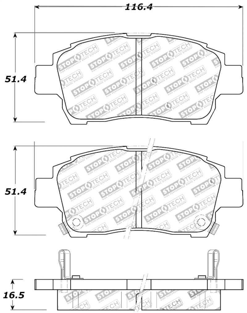 StopTech Performance 00-05 Spyder MR2 / 00 Celica GT / 04-07 xA/xB Front Brake Pads