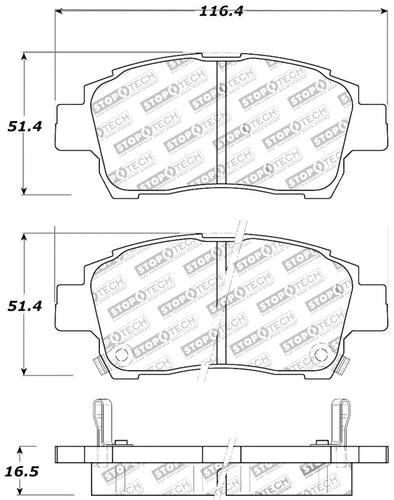 StopTech Performance 00-05 Spyder MR2 / 00 Celica GT / 04-07 xA/xB Front Brake Pads