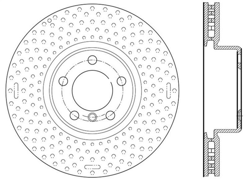 StopTech 12-15 BMW 335i Drilled Right Front Rotor