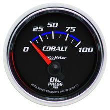 Load image into Gallery viewer, Autometer Cobalt 52mm 100 PSI Short Sweep Electric Oil Pressure Gauge
