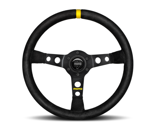 Momo MOD07 Steering Wheel 350 mm -  Black Suede/Black Spokes/1 Stripe