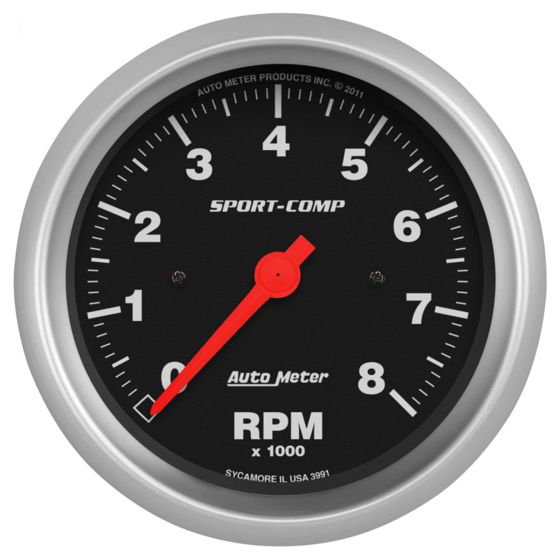 Autometer Sport-Comp 3-3/8 inch 8000 RPM Electronic In Dash Tach