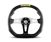 Load image into Gallery viewer, Momo Trek Steering Wheel 350 mm - Black AirLeather/Brshd Al Spokes