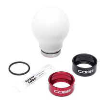 Load image into Gallery viewer, Cobb Subaru 6-Speed Weighted COBB Shift Knob - White (Incl. Both Red + Blk Collars)