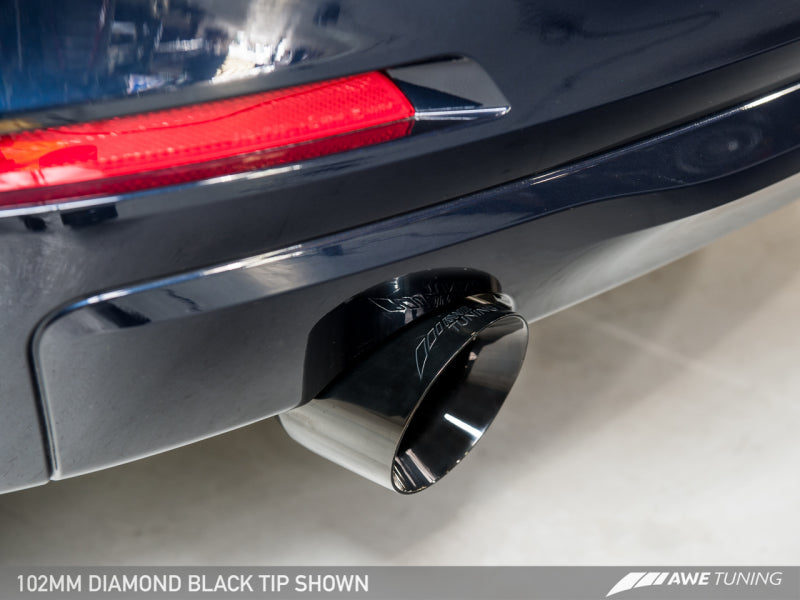 AWE Tuning 13-18 BMW 320i (F30) Touring Edition Exhaust w/ Performance Mid Pipe - Diamond Blk Tips