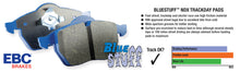 Load image into Gallery viewer, EBC 08-10 BMW 135 3.0 Twin Turbo Bluestuff Rear Brake Pads