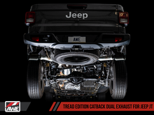 Load image into Gallery viewer, AWE Tuning 20-21 Jeep Gladiator JT 3.6L Tread Edition Cat-Back Dual Exhaust - Diamond Black Tip