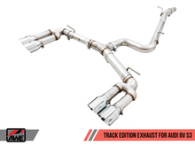 Load image into Gallery viewer, AWE Tuning Audi 8V S3 Track Edition Exhaust w/Chrome Silver Tips 102mm