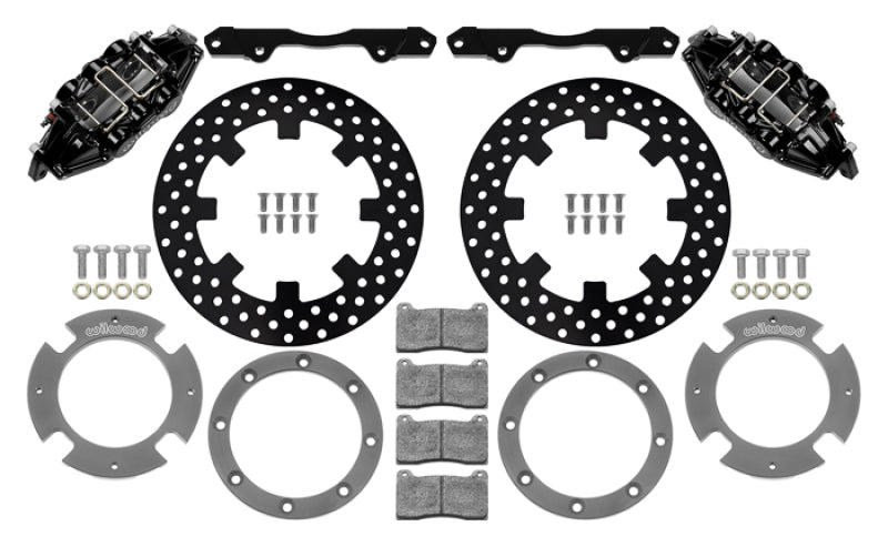 Wilwood 17-21 Can-Am X3RS Black 6-Piston Rear Kit 11.25in - Drilled Rotors