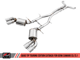 AWE Tuning 16-19 Chevy Camaro SS Res Cat-Back Exhaust -Touring Edition (Quad Chrome Silver Tips)