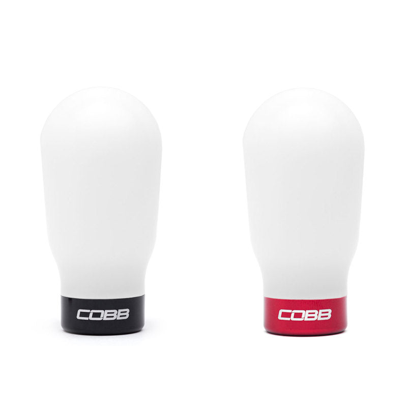 Cobb Subaru 6-Speed Tall Weighted COBB Shift Knob - White (Incl. Both Red + Blk Collars)