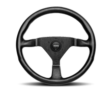 Load image into Gallery viewer, Momo Montecarlo Steering Wheel 350 mm - Black Leather/Black Stitch/Black Spokes