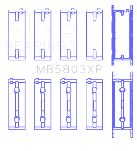 King Engine Bearings BMW S65B40A Crankshaft Main Bearings Set of 5