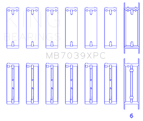 King Engine Bearings BMW M20/M50 2.0L/2.5L/2.7L Crankshaft Main Bearings Set - 7 Pairs Coated