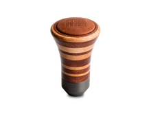 Load image into Gallery viewer, Momo Trofeo Heritage Shift Knob - Tall Wood, Layered Mahogany and Beechwood, Leather Insert Top