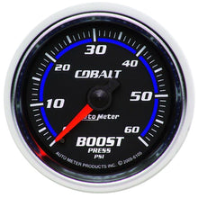 Load image into Gallery viewer, Autometer Cobalt 52mm 0-60psi Mechanical Boost Gauge