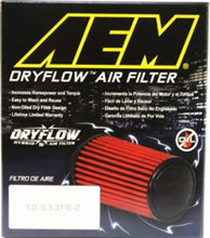 Load image into Gallery viewer, AEM Dryflow Air FIlter Conical 5.5in Base OD x 4.75in Top OD x 5in Height