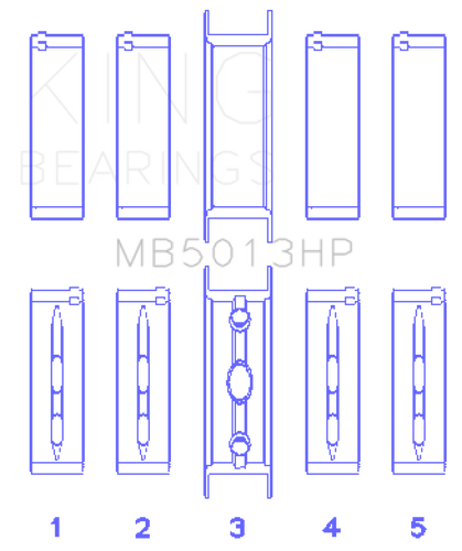 King Engine Bearings Chevy LS1/LS6/LS3 Bi-Metal Performance Main Bearing Set - Size STD
