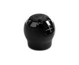 Momo Nero Shift Knob - Black Leather, Black Chrome Insert, with Reverse Lockout