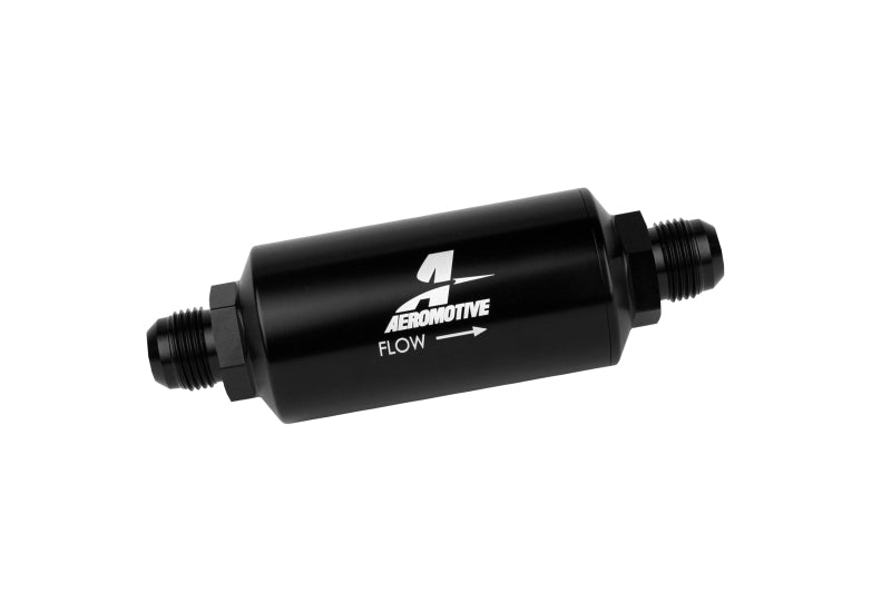 Aeromotive In-Line Filter - AN -10 size Male - 10 Micron Microglass Element - Bright-Dip Black