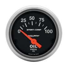 Load image into Gallery viewer, Autometer Sport-Comp 52mm 0-100 PSI Electronic Oil Pressure Gauge