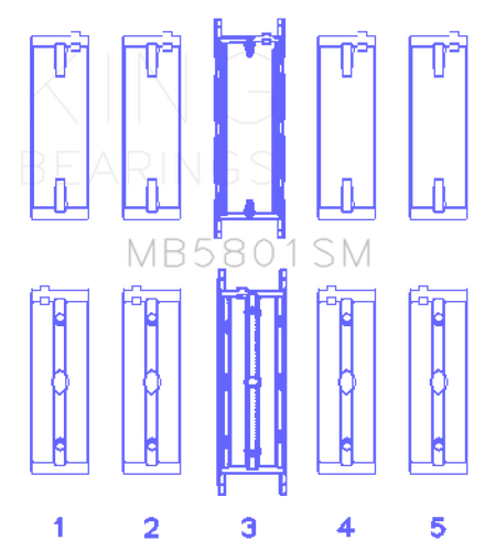 King Engine Bearings BMW S63 Crankshaft Main Bearing Set