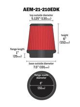 Load image into Gallery viewer, AEM Dryflow 6in. X 6in. Round Tapered Air Filter