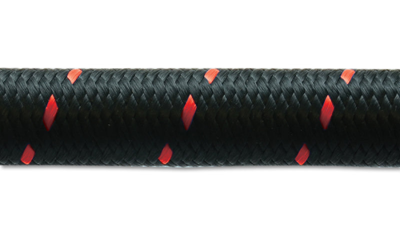 Vibrant -10 AN Two-Tone Black/Red Nylon Braided Flex Hose (5 foot roll)