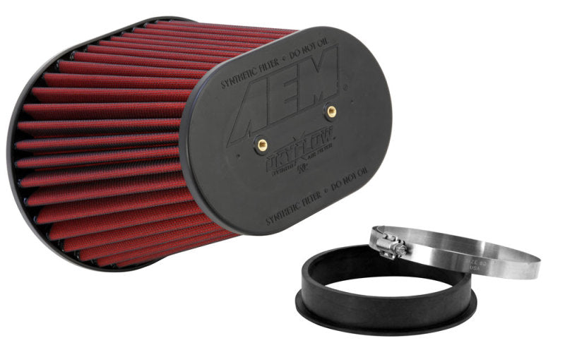AEM Dryflow Air Filter-Oval Tapered 8in x 10.5in O/S Base / 5in x 7.75in O/S Top / 8in Height
