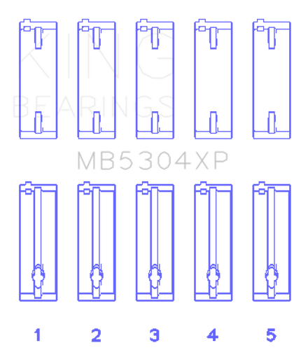 King Engine Bearings Mazda B6/B6-T/ZM/B3/B5 Main Bearing Set - Size +0.25mm