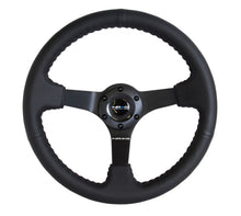 Load image into Gallery viewer, NRG Reinforced Steering Wheel (350mm / 3in. Deep) Bk Leather w/Bk BBall Stitch (Odi Bakchis Edition)