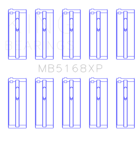 King Engine Bearings Honda H22 50mm Journal Crankshaft Main Bearing Set