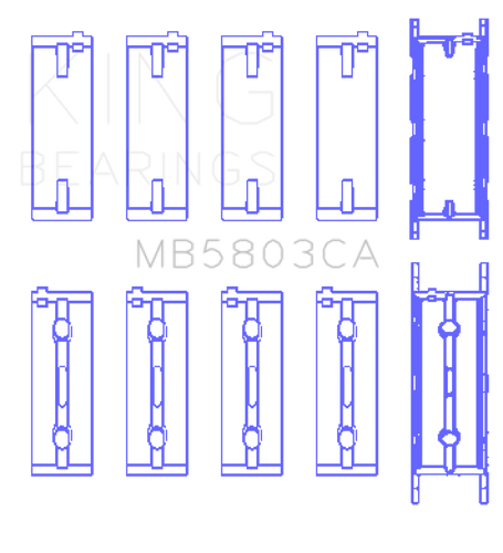 King Engine Bearings BMW S65B40A Crankshaft Main Bearing Set (Set of 5)