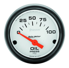 Load image into Gallery viewer, Autometer Phantom 52mm 0-100 PSI Electric Oil Pressure Gauge